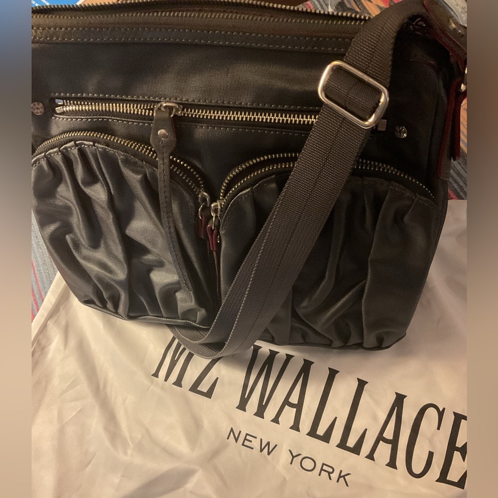NWOT Women MZ Wallace Black Shoulders Bag with two adjustable straps. One size.